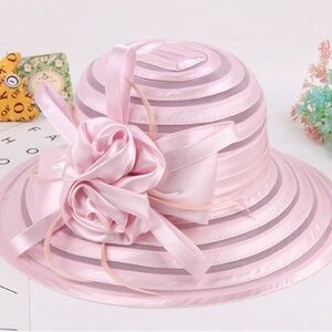 Elegant Pink Women's Hat with Floral Accent